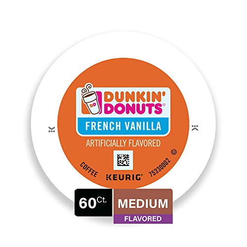 Book Cover Dunkin' Donuts Medium Flavored French Vanilla Coffee, 60 K Cups for Keurig Makers