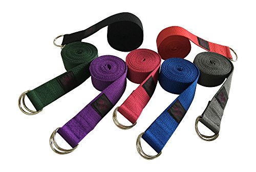 Clever Yoga Yoga Strap – Durable Cotton Exercise Straps – Standard 8FT Or Extra Long 10FT Straps - Adjustable D-Ring Buckle Gives Flexibility for Yoga, Stretching & General Fitness– from