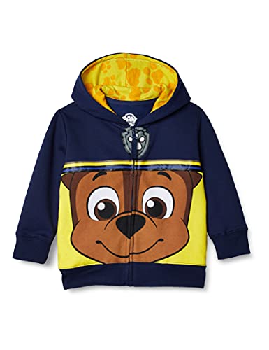 Book Cover Paw Patrol boys Paw Patrol Character Big Face Zip-up movie and tv fan hoodies, Chase Navy, 4T US