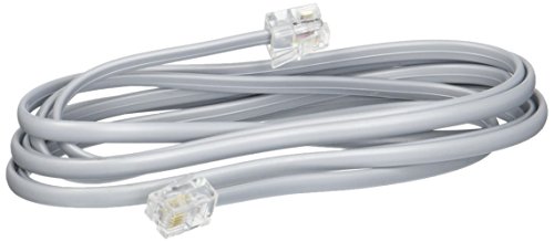 TeleDirect Premium Telephone Line Cord Heavy Duty RJ11, Silver Satin