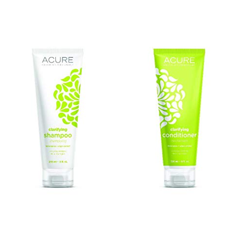 Acure Organics Lemongrass and Argan Stem Cell Volume Natural Shampoo and Conditioner 8 Oz