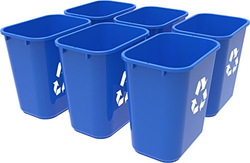 Book Cover Storex Medium Recycling Basket, 15 x 10.5 x 15 Inches, Blue, Case of 6 (STX00714U06C)