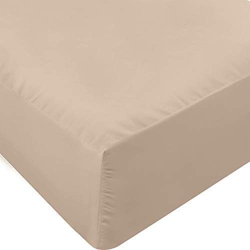 Book Cover Utopia Bedding Full Fitted Sheet - Bottom Sheet - Deep Pocket - Soft Microfiber -Shrinkage and Fade Resistant-Easy Care -1 Fitted Sheet Only (Beige)
