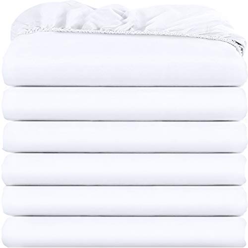 Book Cover Utopia Bedding King Fitted Sheets - Bulk Pack of 6 Bottom Sheets - Soft Brushed Microfiber - Deep Pockets - Shrinkage & Fade Resistant - Easy Care (White)