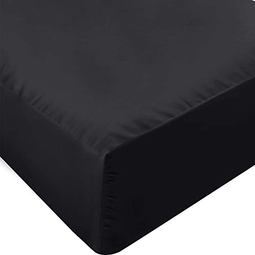 Book Cover Utopia Bedding King Fitted Sheet - Bottom Sheet - Deep Pocket - Soft Microfiber -Shrinkage and Fade Resistant-Easy Care -1 Fitted Sheet Only (Black)