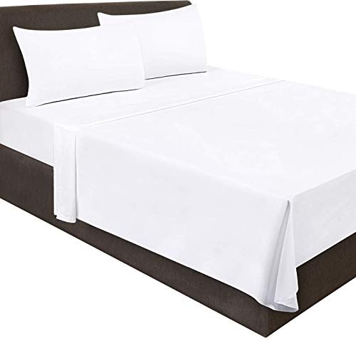 Book Cover Utopia Bedding Flat Sheet (Full, White) Brushed Velvety Microfiber, Breathable, Extra Soft & Comfortable - Wrinkle, Fade, Stain & Abrasion Resistant - Hotel Quality Extremely Durable