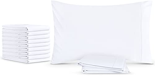 Book Cover Utopia Bedding Queen Pillowcases - 12 Pack - Bulk Pillowcase Set - Envelope Closure - Soft Brushed Microfiber Fabric - Shrinkage and Fade Resistant Pillow Covers 20 x 30 Inches (Queen, White)