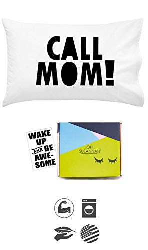 Oh, Susannah Call Mom Pillow Case Black Graduation Gifts for College Dorm Room Bedding Accessories for Girls or Boys Pillowcase Fits Standard or Queen Size Pillow