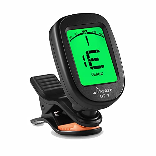 Book Cover Donner Ukulele Guitar Tuner Clip on-Accurate Chromatic, Acoustic Guitar Bass Violin Tuner DT-2