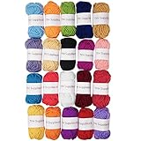 TYH Supplies 20 Mini Acrylic Yarn Skeins | 440 Yard Soft Yarn Medium Weight for Knitting, Crocheting and Craft Projects | 22 Yard Each Skein | Colorful Collection