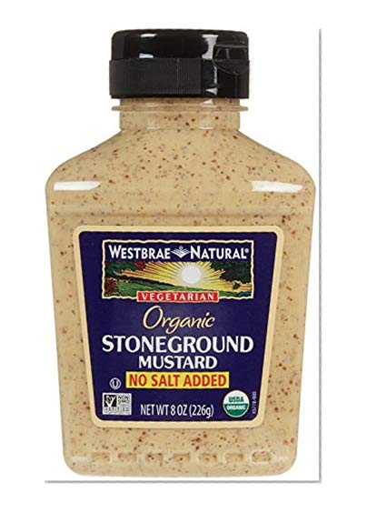 Westbrae Organic Stoneground Mustard No Salt Added, 8 Ounce