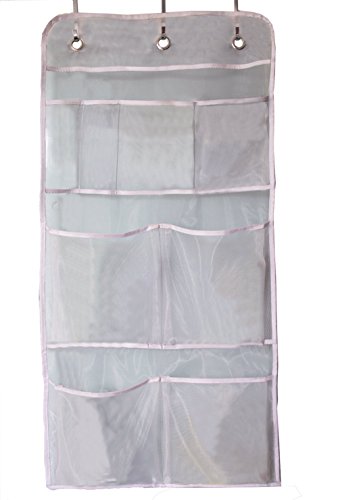 MISSLO Hanging Mesh Pockets Hold 340oz/1000ml Shampoo Shower Organizer with Over The Door Hooks