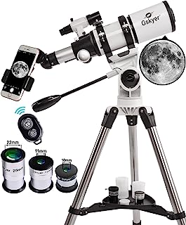 Book Cover Gskyer Telescope, Telescopes for Adults, 80mm AZ Space Astronomical Refractor Telescope, Telescope for Kids, Telescopes for Adults Astronomy, German Technology Scope