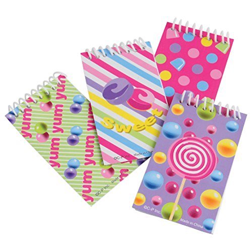 Lot Of 12 Assorted Candy Themed Mini Spiral Notebook Memo Pads