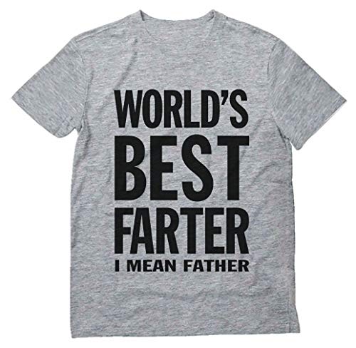 Book Cover World's Best Farter, I Mean Father Funny Gift for Dad Men's T-Shirt Large Gray