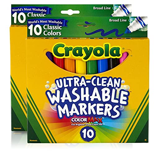 Book Cover Crayola Ultraclean Broadline Classic Washable Markers (10 Count), (Pack of 2)