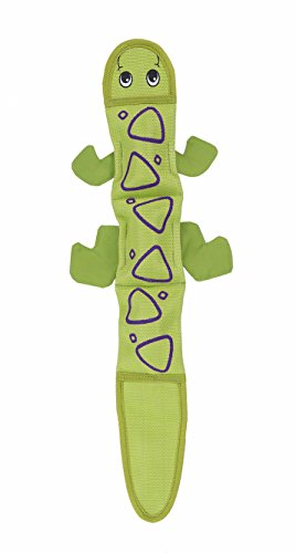 Outward Hound Fire Biterz Lizard Plush Firehose Material Interactive Dog Toy, Large
