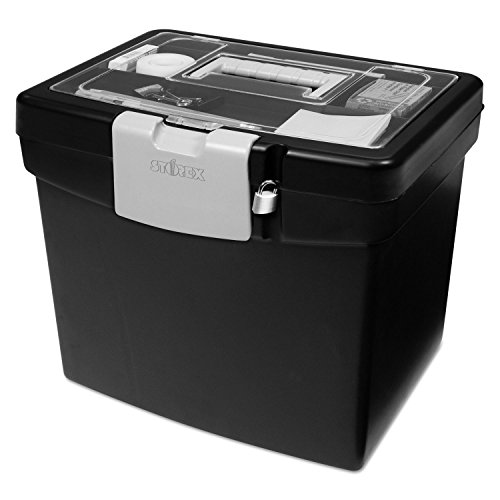 Book Cover Doaaler Storex Black Portable File Box with XL Storage Lid Classic Traditional 61504U01Â Â°C by Doaaler