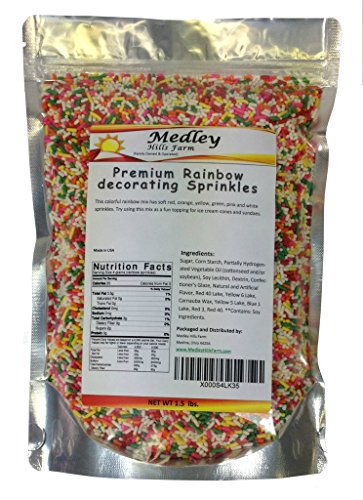 Medley Hills Farm Rainbow decorating Sprinkles 1.5 lbs