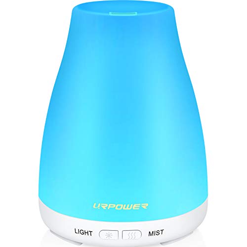 Book Cover URPOWER 2nd Version Essential Oil Diffuser Aroma Essential Oil Cool Mist Humidifier with Adjustable Mist Mode,Waterless Auto Shut-Off and 7 Color LED Lights Changing for Home (White)