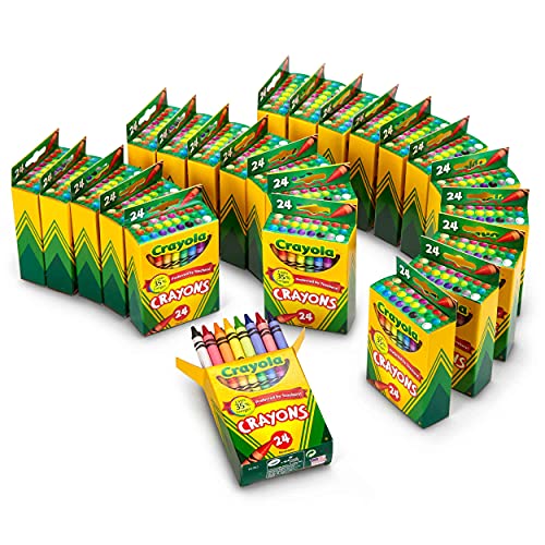 Book Cover Crayola Crayons Bulk, Classroom Supplies for Teachers, 24 Crayon Packs with 24 Assorted Colors