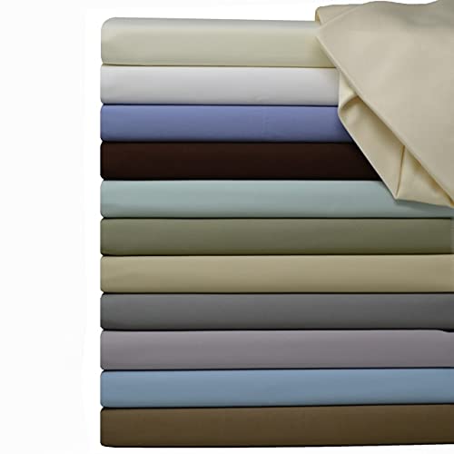 Book Cover Royal Hotel Bedding Split-King: Adjustable King Bed Sheets 5PC Solid White 100% Cotton 600-Thread-Count, Deep Pocket