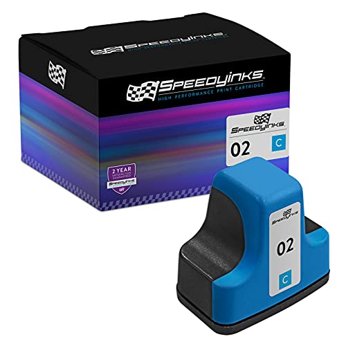 SPEEDYINKS Remanufactured Replacement for HP 02 Ink Cartridges C8771WN with Smart chip (Cyan, Single-Pack) for PhotoSmart C5180 C6180 C6280 C7250 C7280 C8180 D7145 D7155 D7160 D7168 D7245 D7255