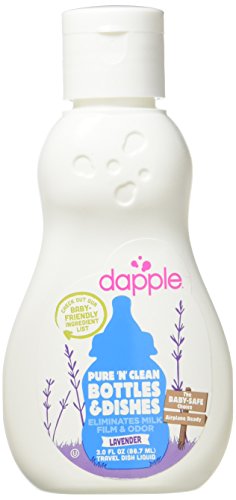 Book Cover Dapple Baby Bottle and Dish Liquid, Lavender, Travel Size, 3 Fluid Ounce, 2 Pack