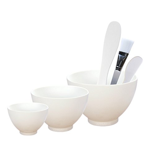 Book Cover Appearus Facial Mask Mixing Bowl Set - Professional Spa Face Mask Mixing Tool (White)