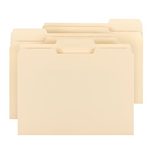 Book Cover Smead File Folder, 1/3-Cut Tab, Assorted Position, Letter Size, Manila, 100 Per Box (10381)