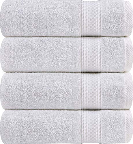 Book Cover Utopia Towels Premium Bath Towels, 700 GSM, White (White, Pack of 4 Bath Towels)