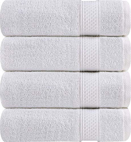 Utopia Towels Premium Bath Towels, 700 GSM, White (White, Pack of 4 Bath Towels)