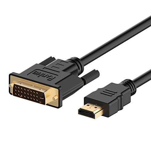 Book Cover Rankie HDMI to DVI Cable, CL3 Rated High Speed Bi-Directional, 6 Feet, Black