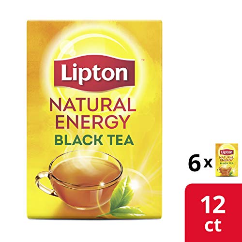 Book Cover Lipton K-Cups for Keurig Brewers Natural Energy Black Tea 100% Rainforest Alliance Certified 12 K-Cups pods