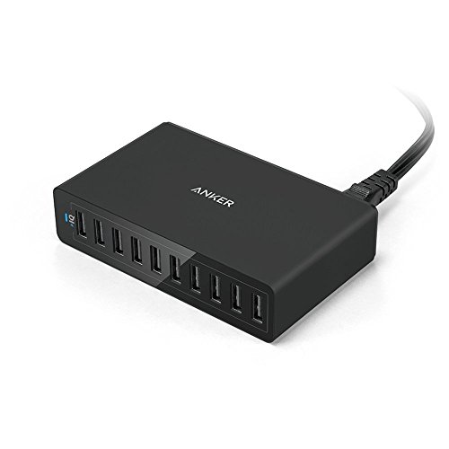Book Cover Anker 60W 10-Port USB Wall Charger, PowerPort 10 for iPhone Xs/XS Max/XR/X/8/7/6s/Plus, iPad Pro/Air 2/Mini, Galaxy S9/S8/S7/Edge/Plus, Note 8/7, LG, Nexus, HTC and More
