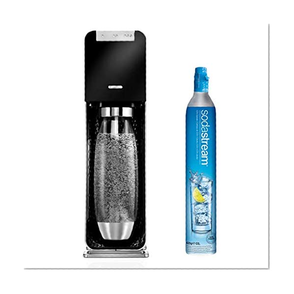 SodaStream  1019811441 SST SST Puissance gazéification électrique, aluminium, noir, 19,6 x 29,6 x 42 cm