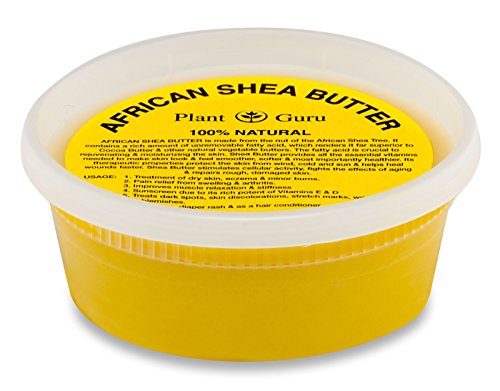 Book Cover Plant Guru African Shea Butter 8 oz. Raw Unrefined 100% Pure Natural Yellow Grade A - DIY Body Butters, Lotion, Cream, lip Balm & Soap Making Supplies