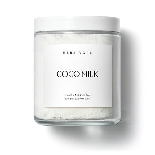 HERBIVORE Coconut Milk Bath Soak – Skin Hydrating & Softening, Soothing Light Coconut Scent, Vegan, 8 oz