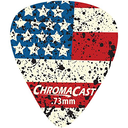 Book Cover ChromaCast CC-DP-USA-73-10PK USA Flag Delrin Guitar Picks .73mm, Medium Dura, 10-pack