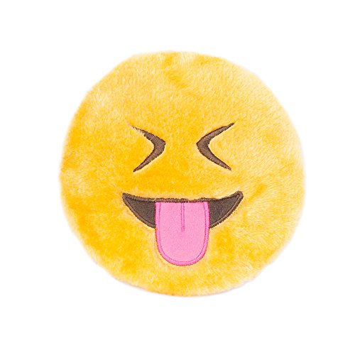 ZippyPaws - Squeakie Emojiz Stuffed Plushie Dog Toy - Tongue Out