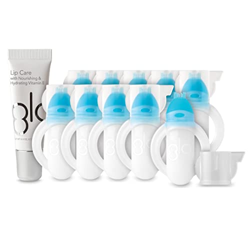 GLO Vial Teeth Whitening Gel Treatment Kit — Fast & Pain-Free Results, Designed for Sensitive Teeth — Mint Flavor, Great Alternative to Strips & Trays — 10 Pack Plus Lip Care
