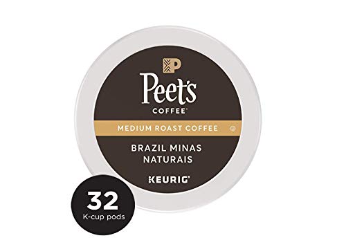 Book Cover Peet's Coffee Brazil Minas Naturais Medium Roast Coffee K-Cup Coffee Pods (32 Count)