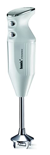 Bamix M150 DeLuxe Immersion Hand Blender – Light Grey – 3 Stainless Steel Interchangeable Blades – 50W 120V 60Hz with US-plug – Includes 3 Blades, Dry Grinder, Table Stand, and Recipe Booklet