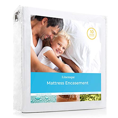 Book Cover LINENSPA Waterproof Bed Bug Proof Encasement Protector - Blocks out Liquids, Bed Bugs, Dust Mites and Allergens