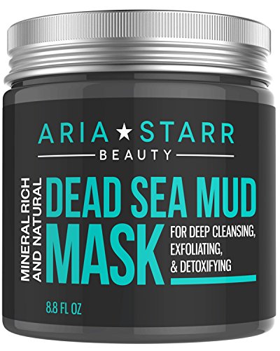Book Cover Aria Starr Dead Sea Mud Mask For Face, Acne, Oily Skin & Blackheads - Facial Pore Minimizer, Reducer & Pores Cleanser Treatment - Natural For Younger Looking Skin