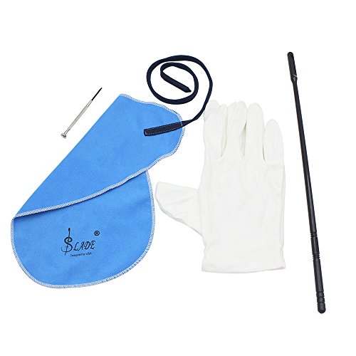 Book Cover Andoer Flute Cleaning Kit Set with Cleaning Cloth Stick Screwdriver Gloves