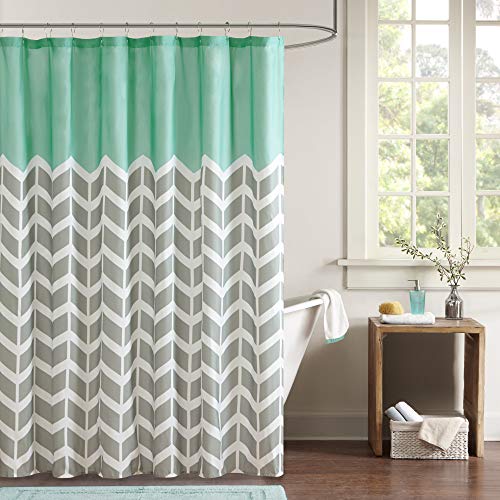 Book Cover Intelligent Design Printed Cute Youth Bathroom Shower Curtain Mildew Resistant Quick Dry Modern Looking Bath-Curtain, 72x72, Nadia Teal (ID70-365)