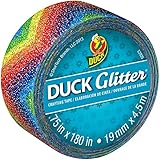 ShurTech Mini Glitter Duck Tape, 0.75 x 180 Inch, Rainbow Chevron