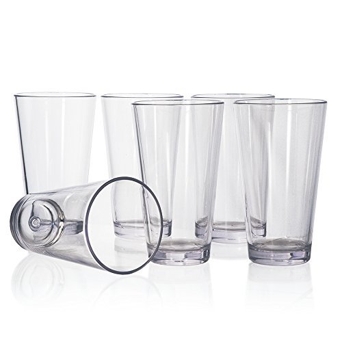 Book Cover Bistro 20-ounce Premium Quality Clear Plastic Tumblers | set of 6