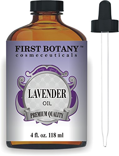 Book Cover First Botany Cosmeceuticals Lavender Oil with a Glass Dropper, 4 oz (Natural Isolates)